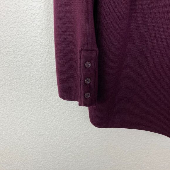 Geoffrey Beene Sport Women's Sweater Size L Burgundy Silk Blend - Picture 2 of 6